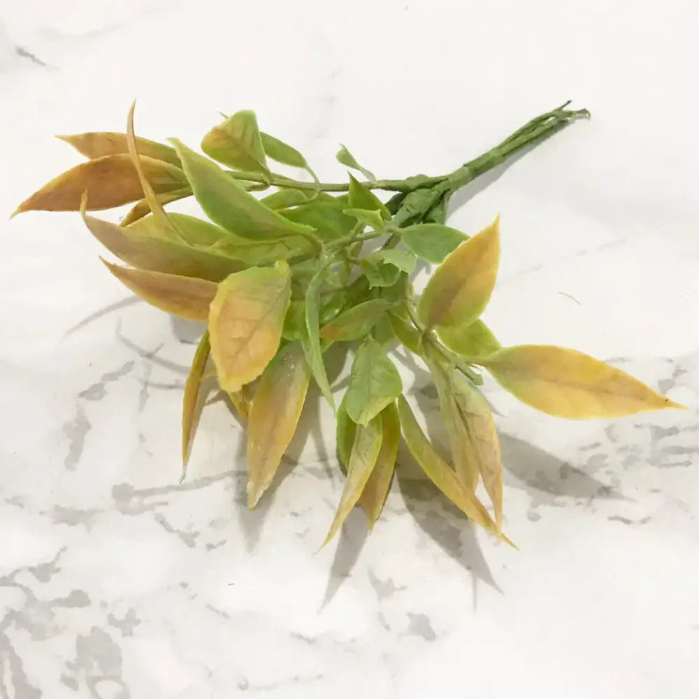 Artificial green plant flower cherry berry bundle with vibrant green and yellow synthetic leaves for decorbites decor