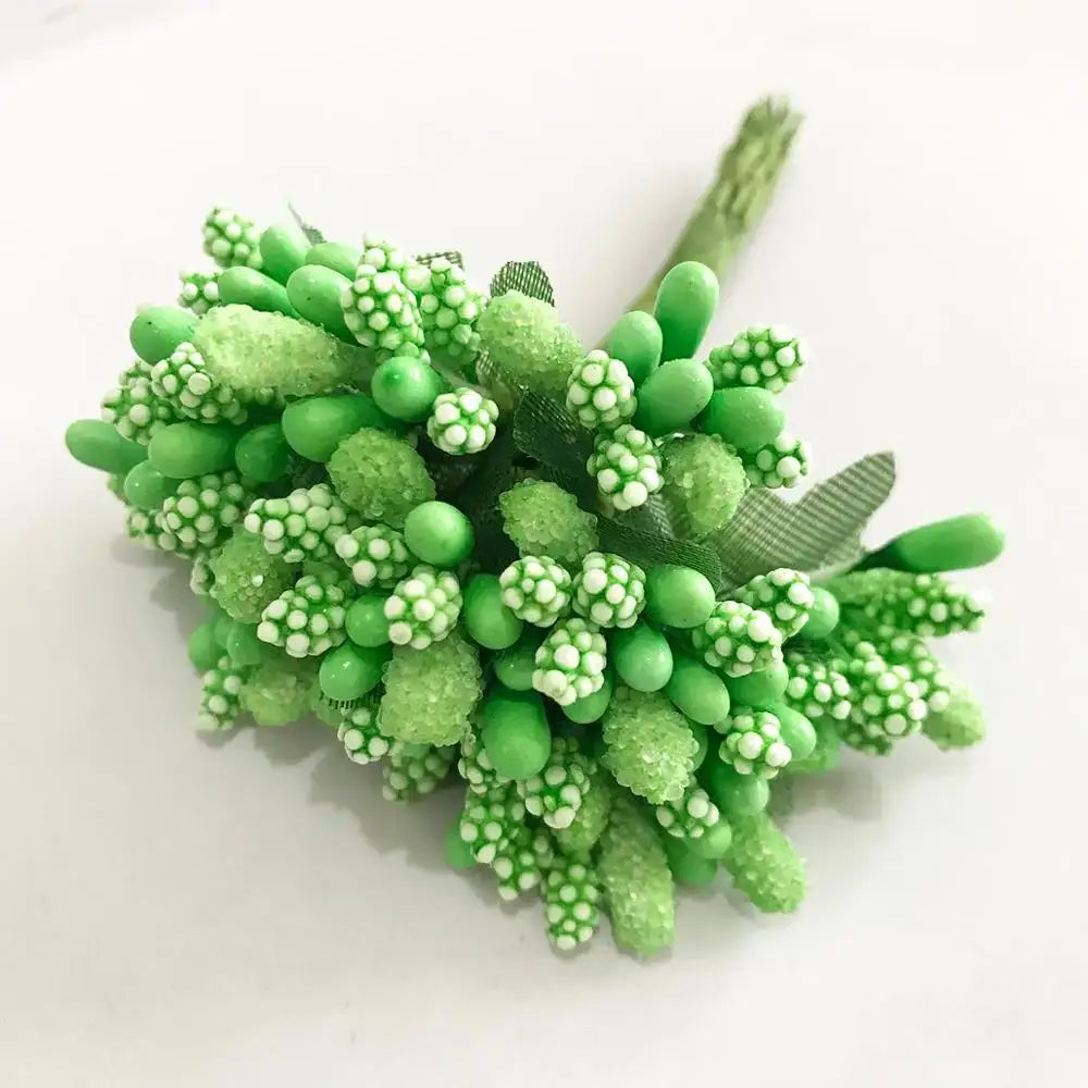 Artificial green plant flower cherry berries bundle with white speckled accents and mesh stem for decorbites green plant decor
