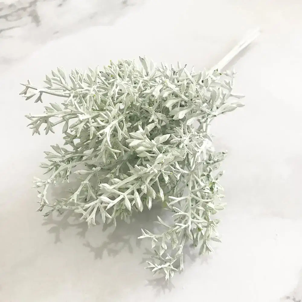 Delicate silvery white artificial green plant flower cherry berries bundle with feathery foliage for decorbites green plant decor
