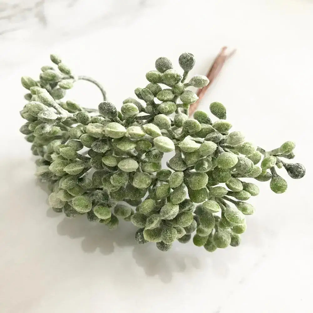 Frosted green plant flower cherry berry cluster with rounded berries and slender stems for decorbites green plant decor