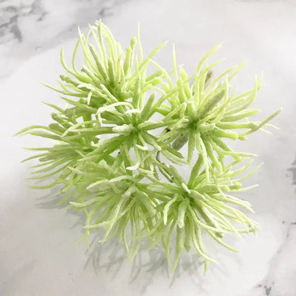 Artificial light green plant flower cherry cluster with spiky petals for decorbites green plant living room decor