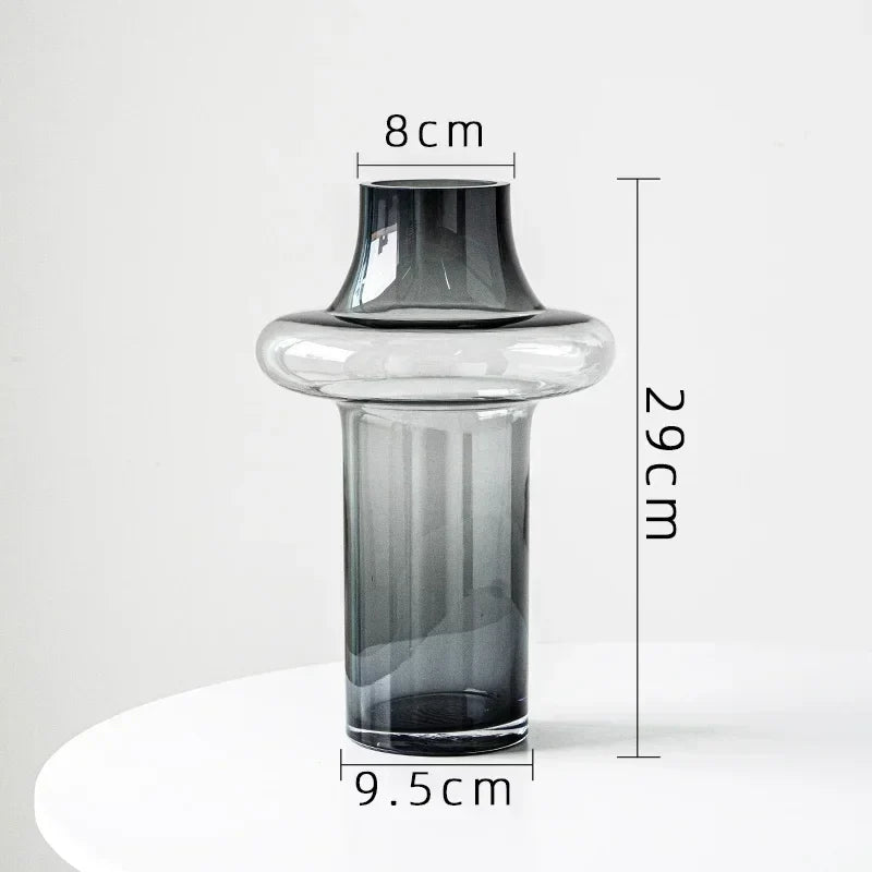 Artisan Glass Vase for Elegant Home Decor - Grey large - Vase