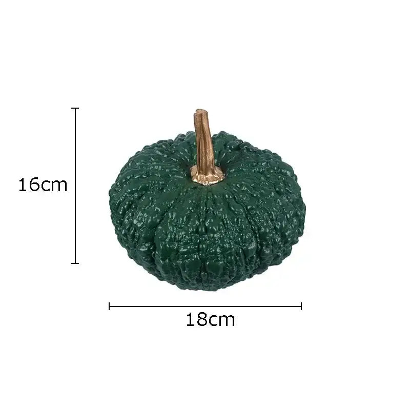 Artistic green and white gold pumpkin resin sculpture decorbites gold pumpkin measuring 16cm by 18cm for living room decor