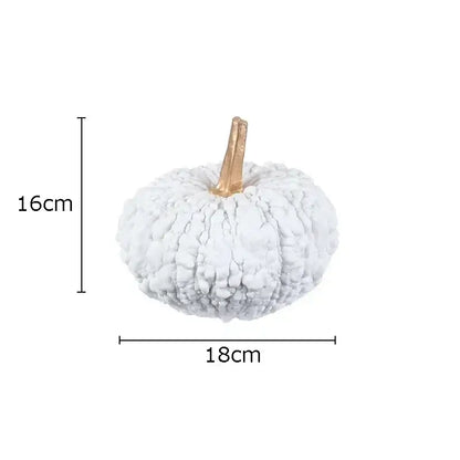 Artistic green and white gold pumpkin resin sculpture with white textured pumpkin and gold stem for decorbites gold pumpkin decor