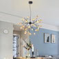 Artistic Heracleum LED Chandelier with Tan Blown Glass for Dining Room Ceiling