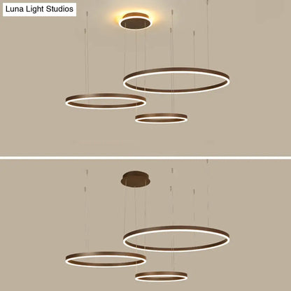 Lámpara de techo artística LED de aluminio - Lámpara colgante de café en forma de bucle para sala de estar