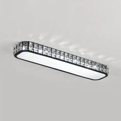 DecorBites™ DecorBites™ Artistic LED Crystal Flush Ceiling Light Fixture - Rounded Rectangle Corridor Flush Light