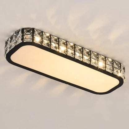 DecorBites™ DecorBites™ Artistic LED Crystal Flush Ceiling Light Fixture - Rounded Rectangle Corridor Flush Light