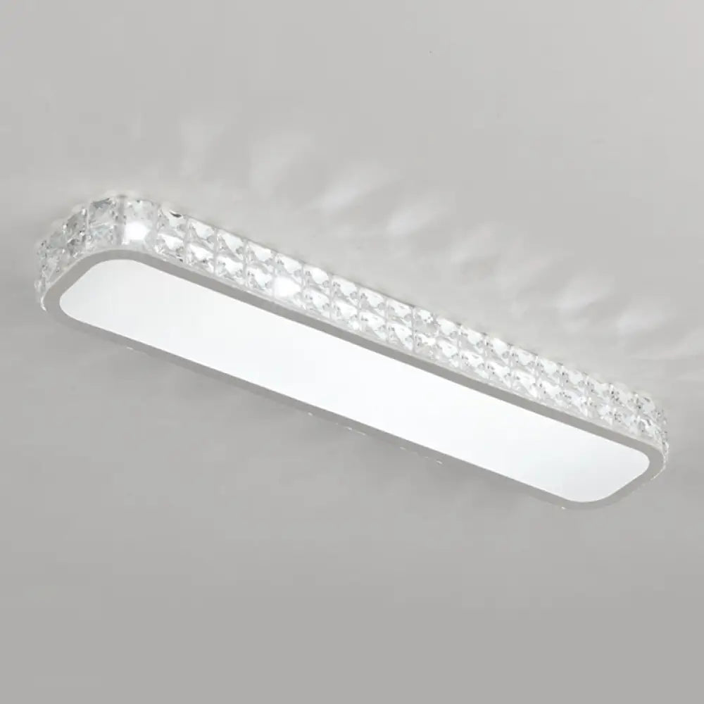 DecorBites™ DecorBites™ Artistic LED Crystal Flush Ceiling Light Fixture - Rounded Rectangle Corridor Flush Light