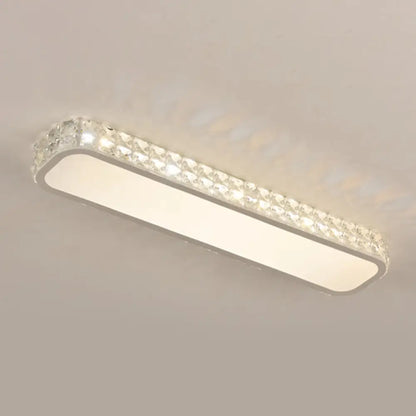 DecorBites™ DecorBites™ Artistic LED Crystal Flush Ceiling Light Fixture - Rounded Rectangle Corridor Flush Light