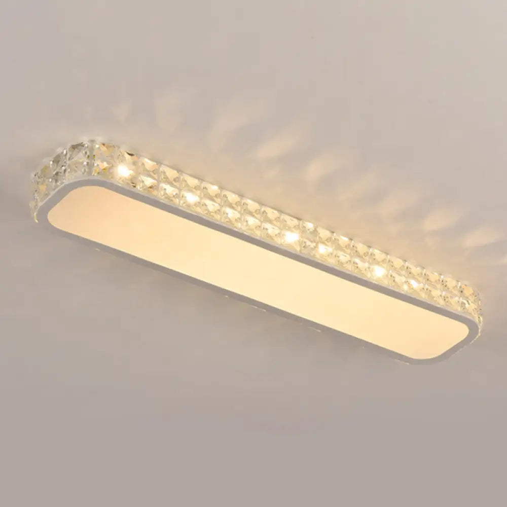 DecorBites™ DecorBites™ Artistic LED Crystal Flush Ceiling Light Fixture - Rounded Rectangle Corridor Flush Light