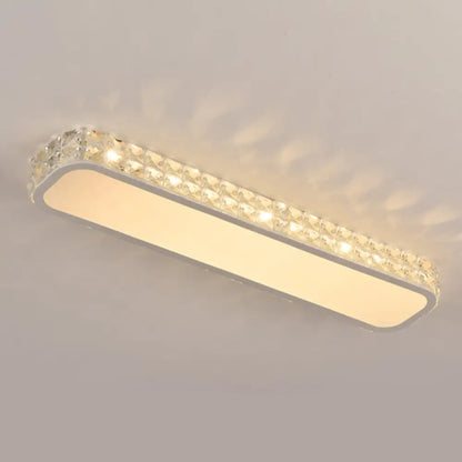 DecorBites™ DecorBites™ Artistic LED Crystal Flush Ceiling Light Fixture - Rounded Rectangle Corridor Flush Light