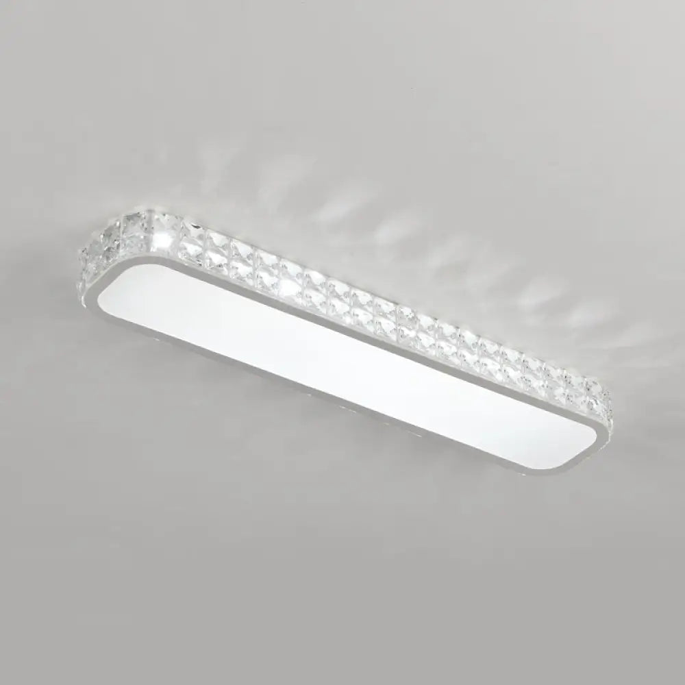 DecorBites™ DecorBites™ Artistic LED Crystal Flush Ceiling Light Fixture - Rounded Rectangle Corridor Flush Light