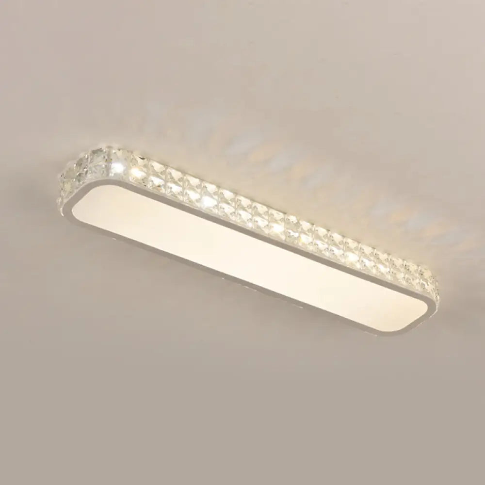 DecorBites™ DecorBites™ Artistic LED Crystal Flush Ceiling Light Fixture - Rounded Rectangle Corridor Flush Light