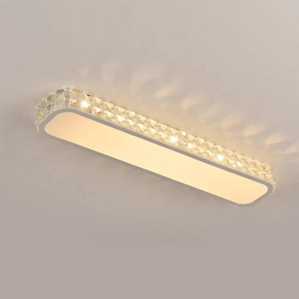 DecorBites™ DecorBites™ Artistic LED Crystal Flush Ceiling Light Fixture - Rounded Rectangle Corridor Flush Light