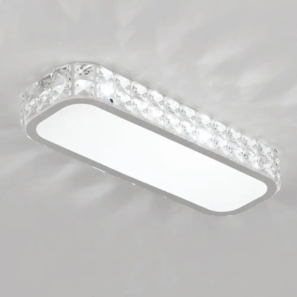DecorBites™ DecorBites™ Artistic LED Crystal Flush Ceiling Light Fixture - Rounded Rectangle Corridor Flush Light