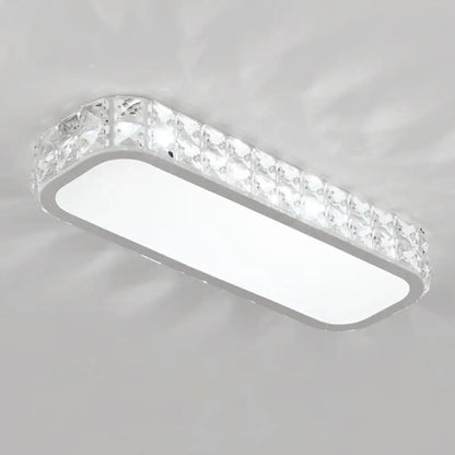 DecorBites™ DecorBites™ Artistic LED Crystal Flush Ceiling Light Fixture - Rounded Rectangle Corridor Flush Light