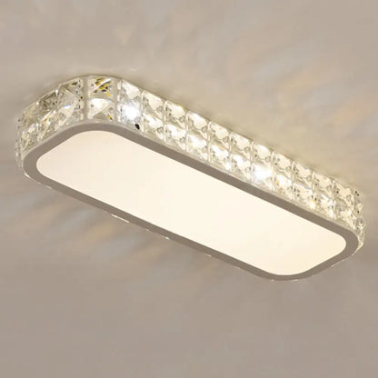 DecorBites™ DecorBites™ Artistic LED Crystal Flush Ceiling Light Fixture - Rounded Rectangle Corridor Flush Light
