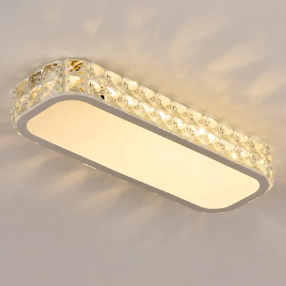 DecorBites™ DecorBites™ Artistic LED Crystal Flush Ceiling Light Fixture - Rounded Rectangle Corridor Flush Light