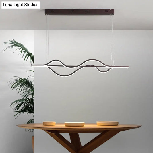 DecorBites™ Artistic Metal Dining Room LED Pendant Light Fixture with Flowing Shapes