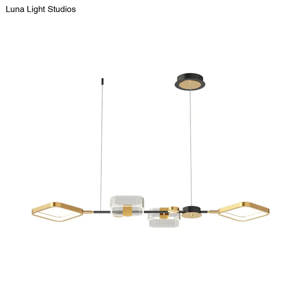 ديكوربايتس™ مصباح سقف LED معدني فني لغرفة الطعام - تركيبات جزيرة بحلقة ذهبية