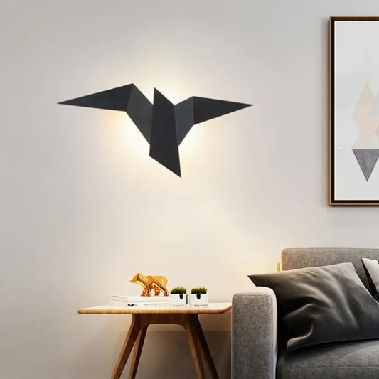DecorBites™ Artistic Metal Origami Bird LED Sconce for Living Room Wall