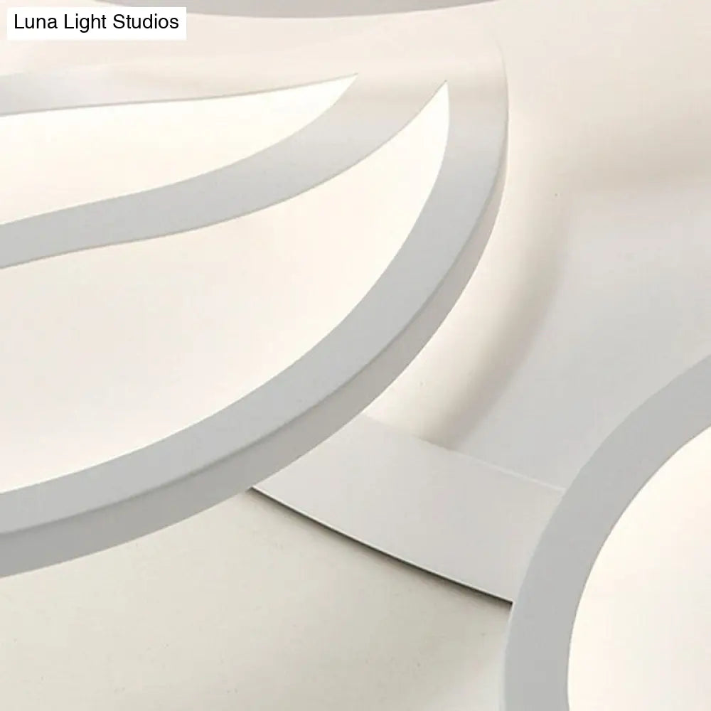 DecorBites™ DecorBites™ Artistic White LED Semi Flush Ceiling Light with Acrylic Leaf Design for Living Room