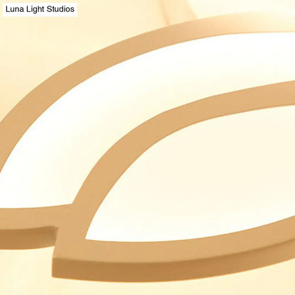 DecorBites™ DecorBites™ Artistic White LED Semi Flush Ceiling Light with Acrylic Leaf Design for Living Room