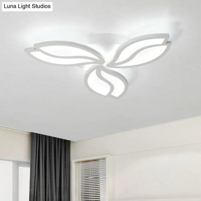 DecorBites™ DecorBites™ Artistic White LED Semi Flush Ceiling Light with Acrylic Leaf Design for Living Room