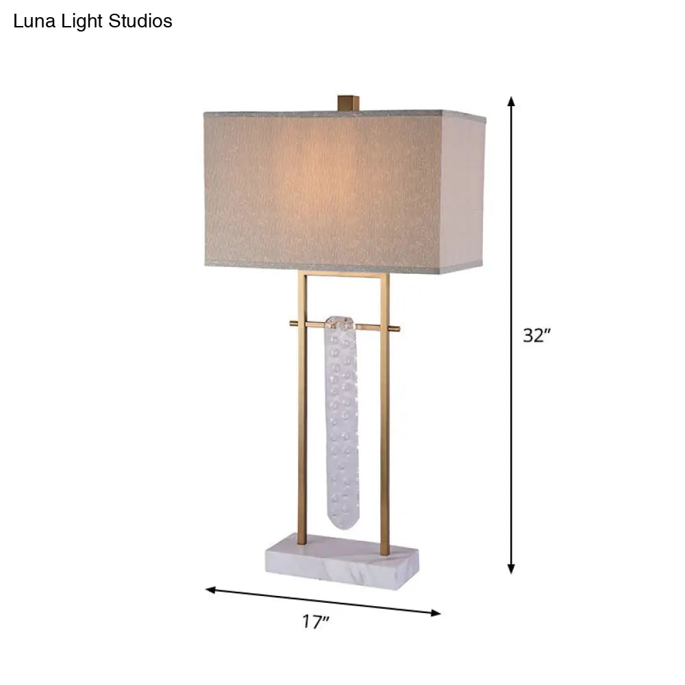 Ascella - Lámpara de mesa clásica para dormitorio con iluminación nocturna y detalles de cristal