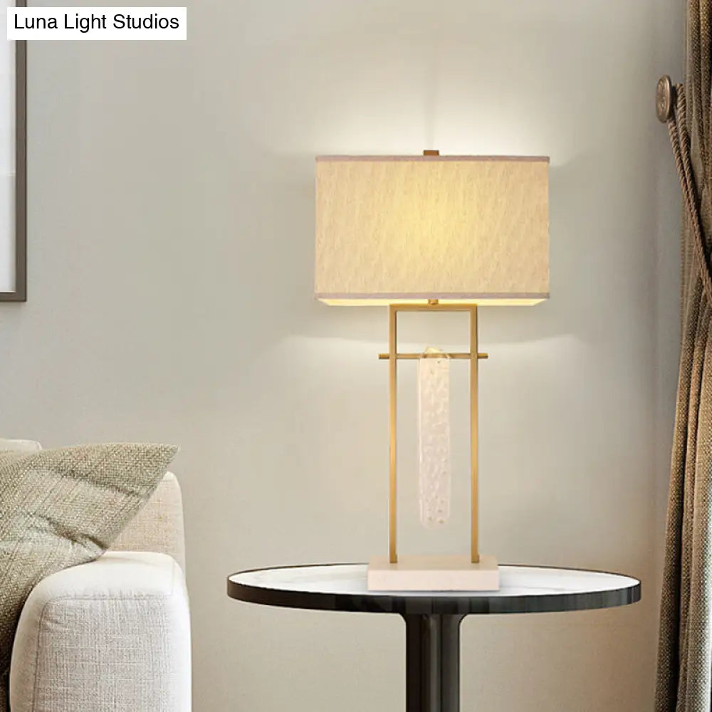 Ascella - Lámpara de mesa clásica para dormitorio con iluminación nocturna y detalles de cristal