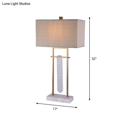 Ascella - Lámpara de mesa clásica para dormitorio con iluminación nocturna y detalles de cristal
