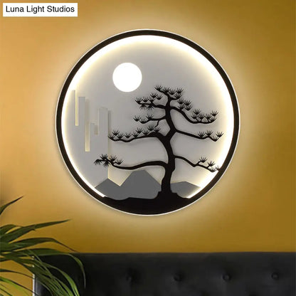 Lámpara de pared LED negra de Asia