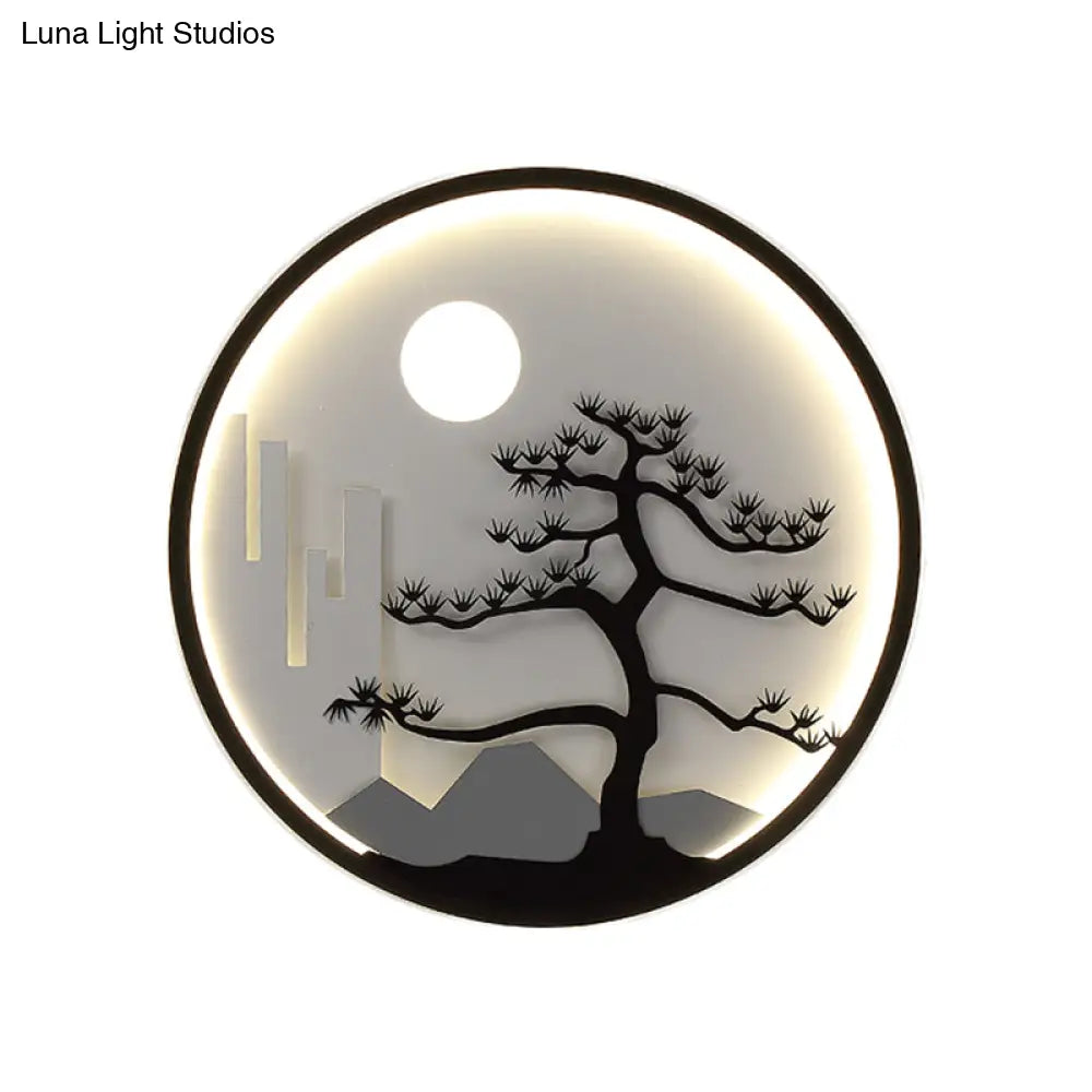 Lámpara de pared LED negra de Asia