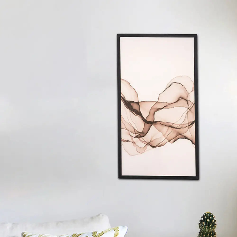 Lámpara mural LED Asia - Rectángulo acrílico negro con patrón ahumado, aplique de pared