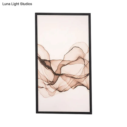 Lámpara mural LED Asia - Rectángulo acrílico negro con patrón ahumado, aplique de pared