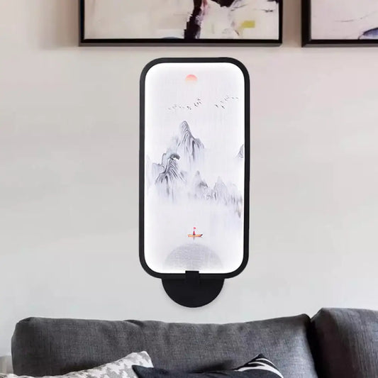 مصباح جداري من البولي فينيل كلوريد على شكل أوراق الخيزران الآسيوية - مصباح جداري LED مدمج لغرفة العائلة