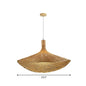 Asian Bamboo Pendant Light with Hat Design - 1-Light Wood Hanging Lamp for Tearoom