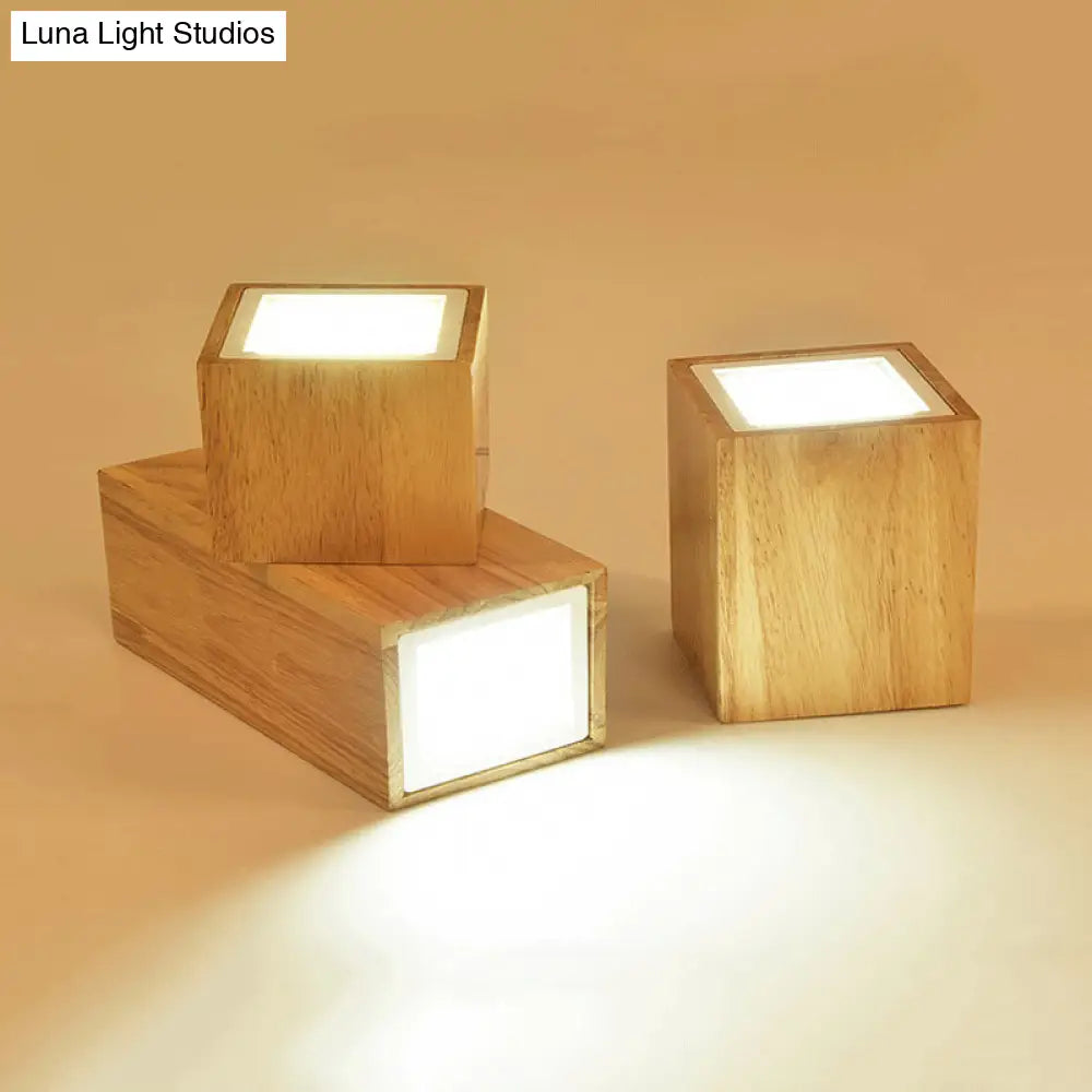DecorBites™ DecorBites™ Asian-inspired Office Ceiling Lamp with Wood and Beige Finish