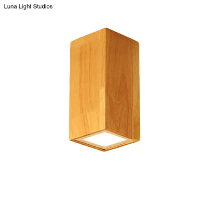 DecorBites™ DecorBites™ Asian-inspired Office Ceiling Lamp with Wood and Beige Finish