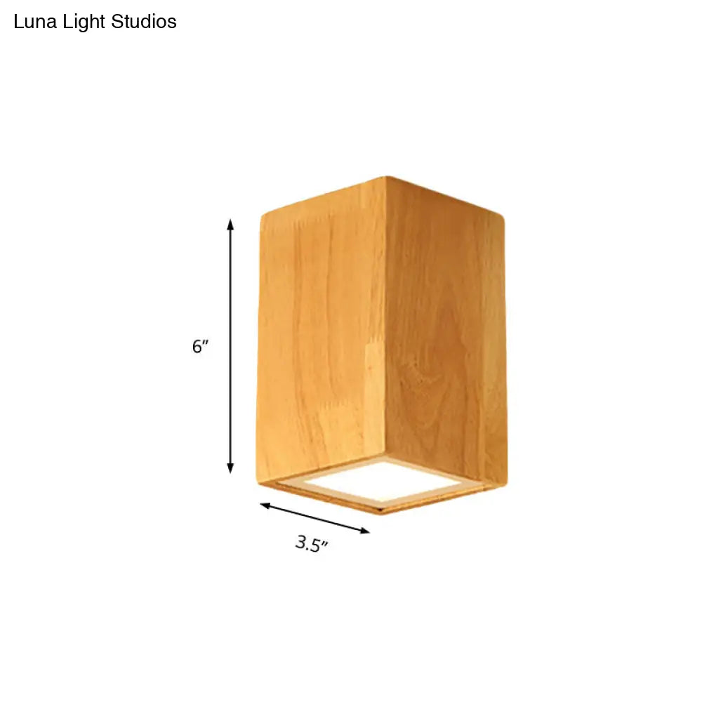 DecorBites™ DecorBites™ Asian-inspired Office Ceiling Lamp with Wood and Beige Finish