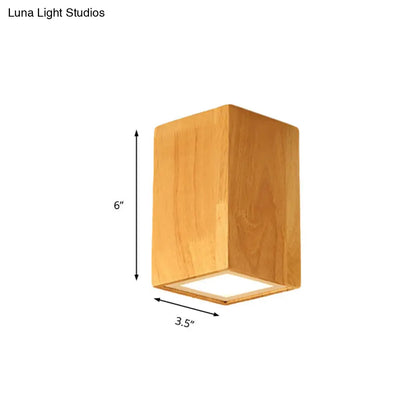 DecorBites™ DecorBites™ Asian-inspired Office Ceiling Lamp with Wood and Beige Finish