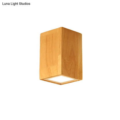 DecorBites™ DecorBites™ Asian-inspired Office Ceiling Lamp with Wood and Beige Finish