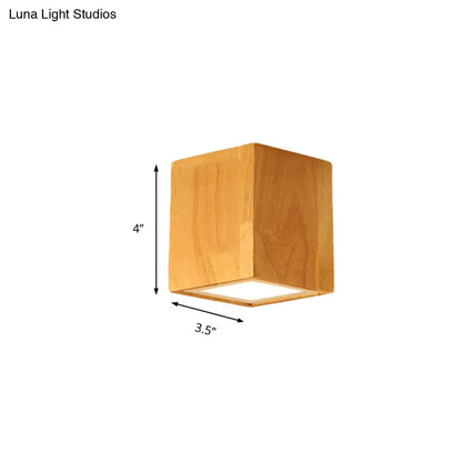 DecorBites™ DecorBites™ Asian-inspired Office Ceiling Lamp with Wood and Beige Finish