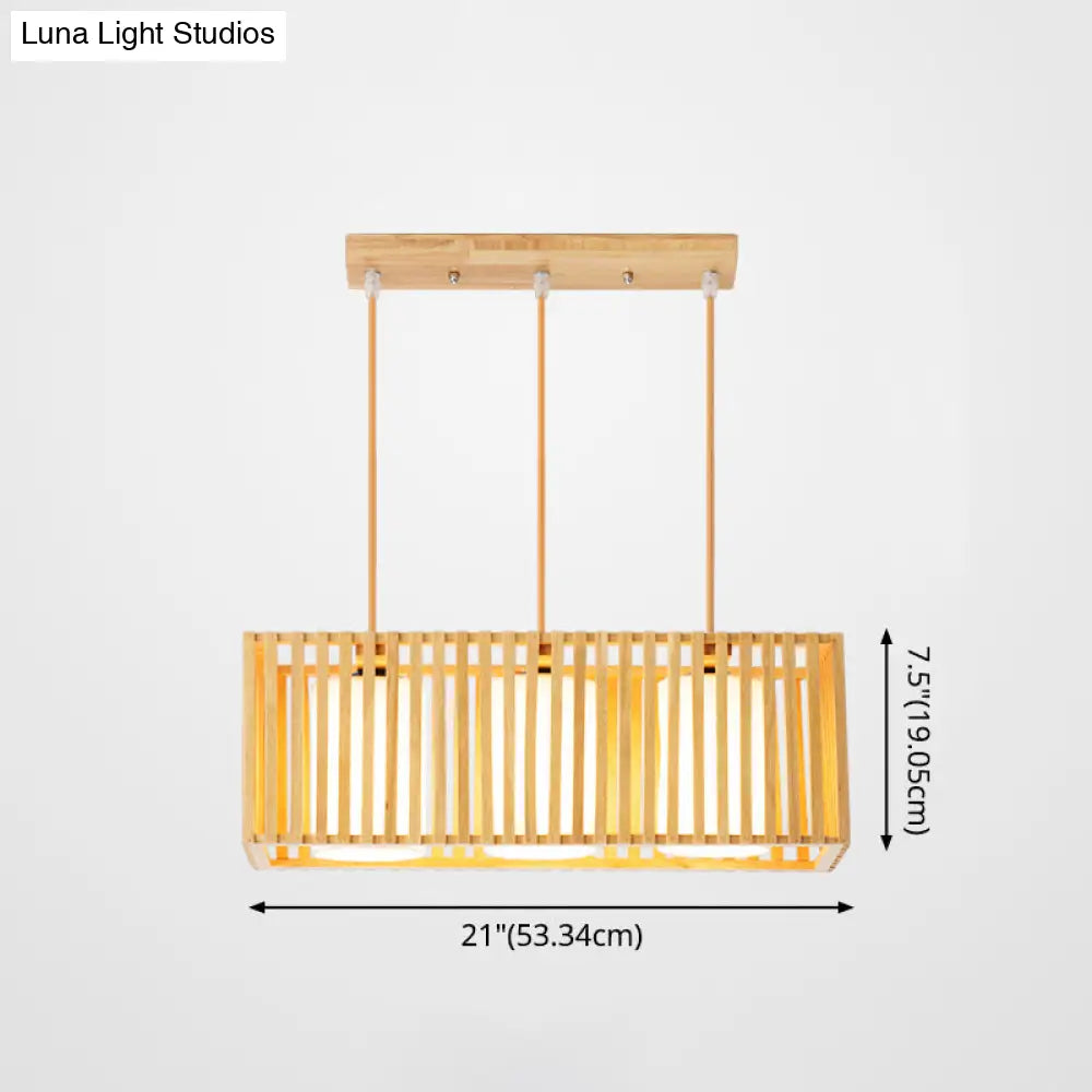 ديكوربايتس™ مصباح معلق خشبي آسيوي على شكل جزيرة - لمسة نهائية من الخشب الطبيعي