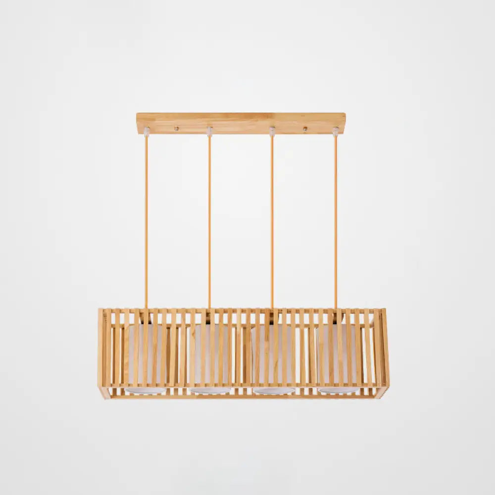 ديكوربايتس™ مصباح معلق خشبي آسيوي على شكل جزيرة - لمسة نهائية من الخشب الطبيعي