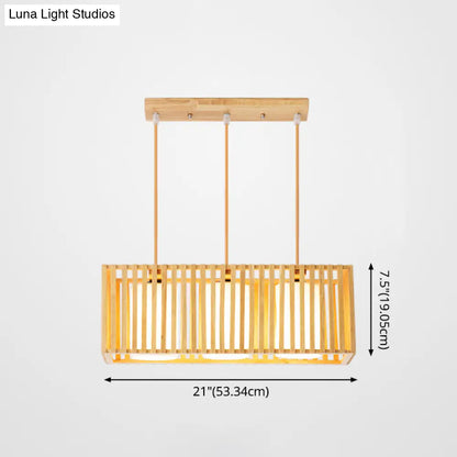 ديكوربايتس™ مصباح معلق خشبي آسيوي على شكل جزيرة - لمسة نهائية من الخشب الطبيعي