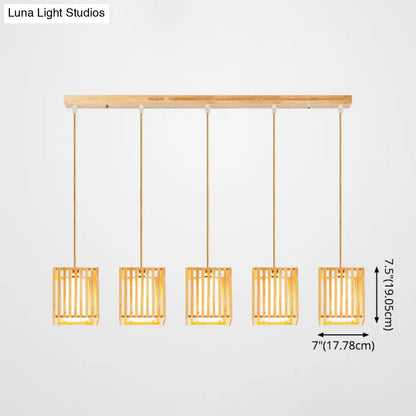 ديكوربايتس™ مصباح معلق خشبي آسيوي على شكل جزيرة - لمسة نهائية من الخشب الطبيعي