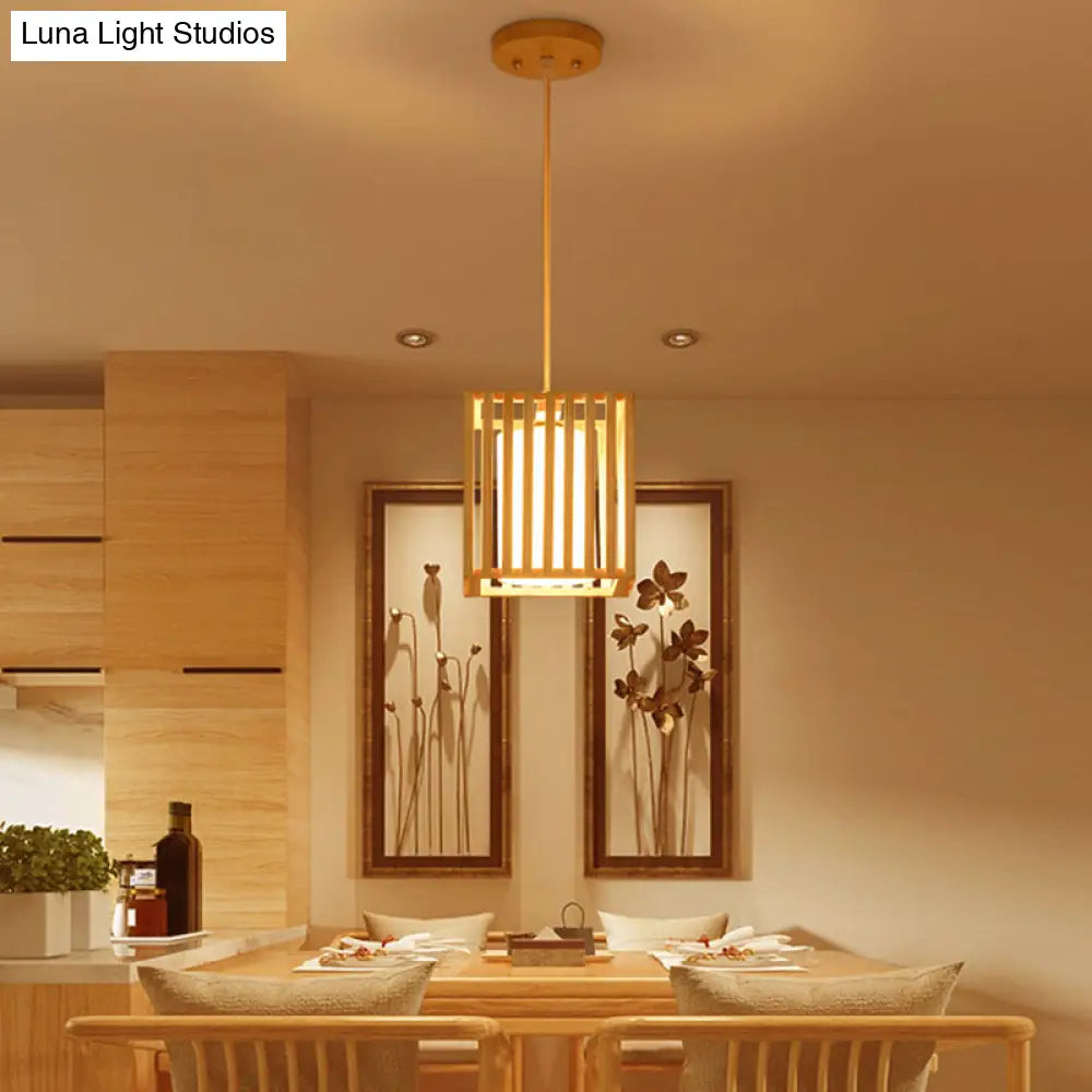 ديكوربايتس™ مصباح معلق خشبي آسيوي على شكل جزيرة - لمسة نهائية من الخشب الطبيعي