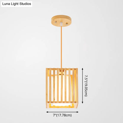 ديكوربايتس™ مصباح معلق خشبي آسيوي على شكل جزيرة - لمسة نهائية من الخشب الطبيعي